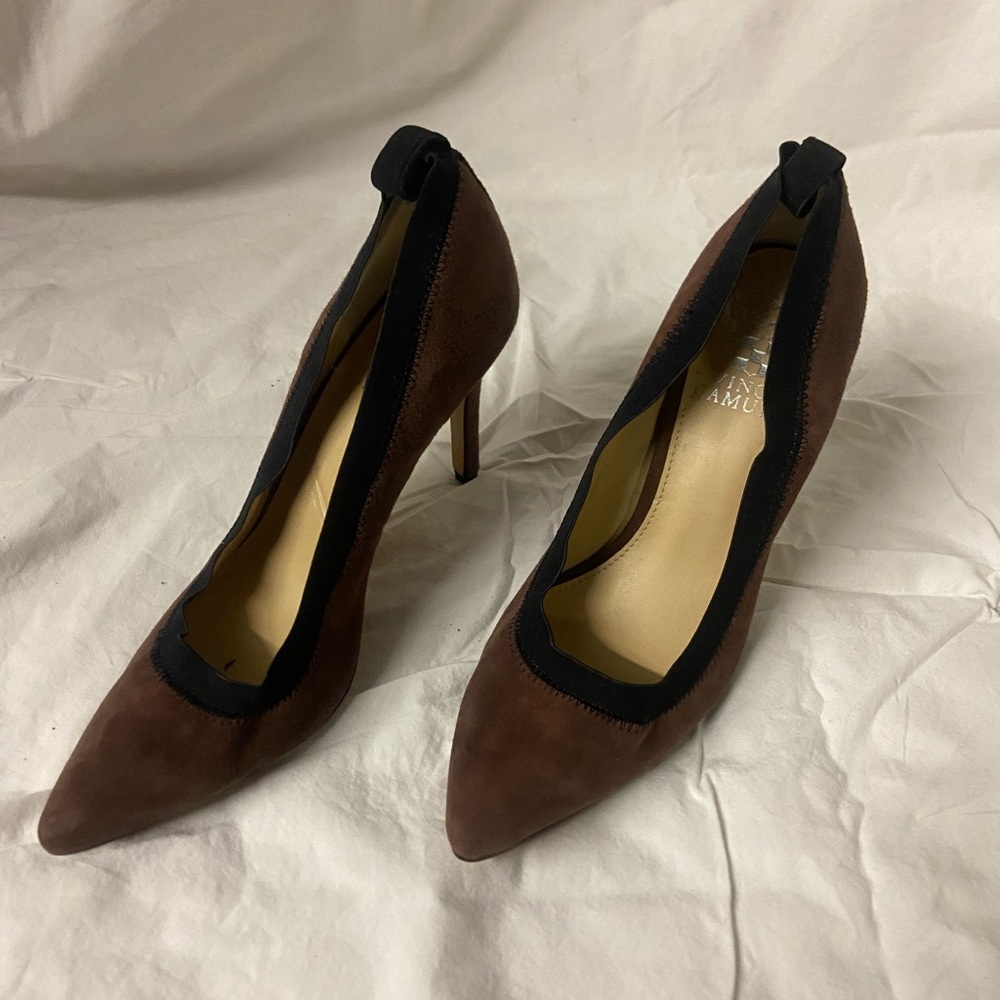 Vince Camuto Brown and Black Heels Classic Stiletto Pumps